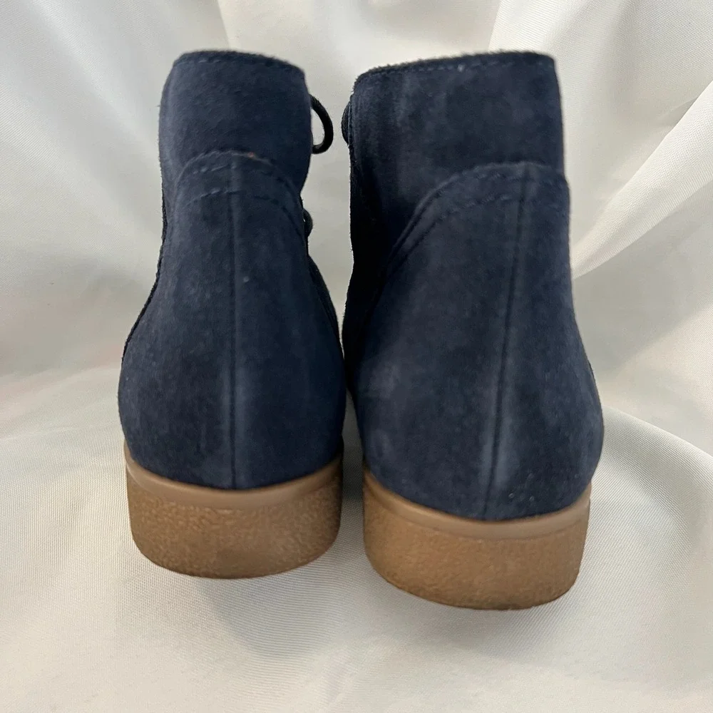 Franco Sarto Men's 8.5 Percy Navy Suede Chukka Ankle Boots Preppy Office Wedding
